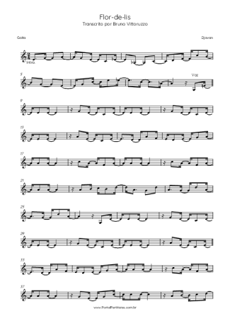 Djavan Flor De Lis score for Harmonica