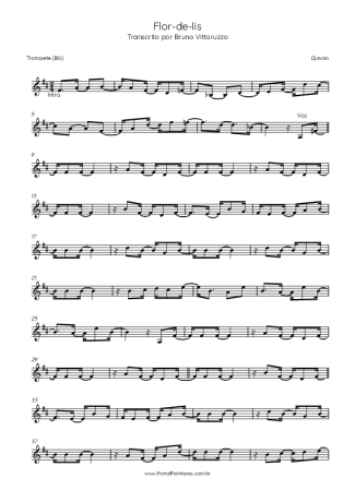 Djavan Flor De Lis score for Trumpet