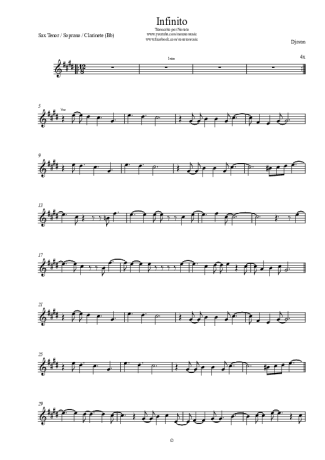 Djavan Infinito score for Tenor Saxophone Soprano (Bb)