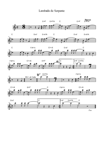 Djavan  score for Tenor Saxophone Soprano (Bb)