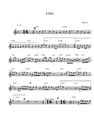 Djavan  score for Tenor Saxophone Soprano (Bb)