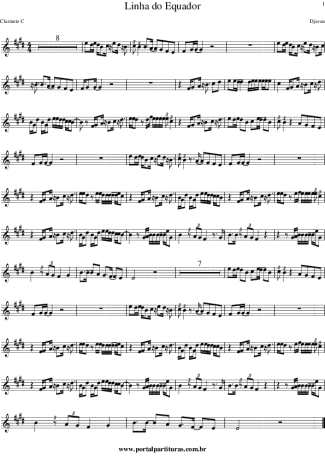 Djavan  score for Clarinet (C)