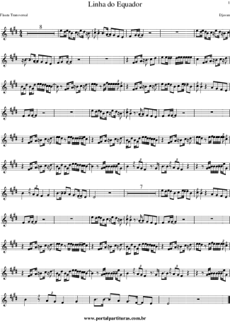 Djavan Linha do Equador score for Flute