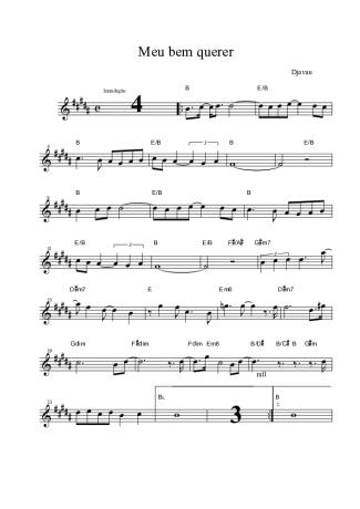 Djavan  score for Clarinet (Bb)