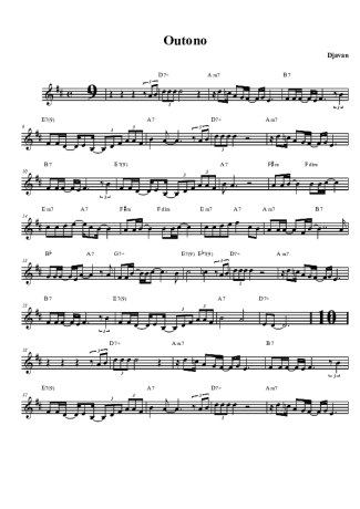 Djavan Outono score for Tenor Saxophone Soprano (Bb)