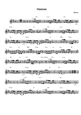 Djavan Outono score for Tenor Saxophone Soprano (Bb)