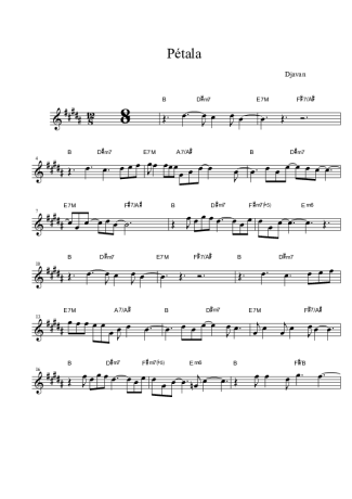 Djavan  score for Tenor Saxophone Soprano Clarinet (Bb)