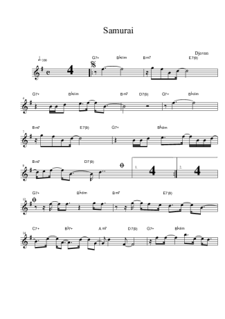 Djavan  score for Clarinet (Bb)