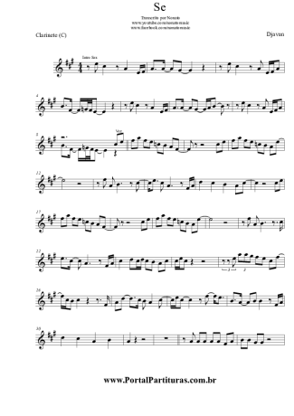 Djavan  score for Clarinet (C)