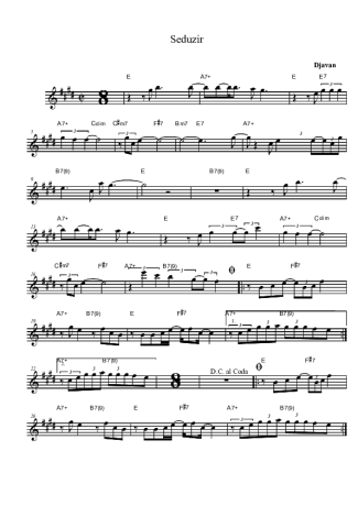 Djavan Seduzir score for Clarinet (Bb)