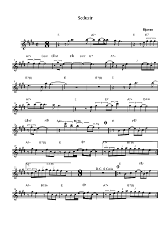 Djavan  score for Clarinet (Bb)