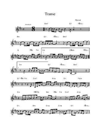 Djavan Transe score for Alto Saxophone