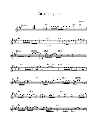 Djavan Um Amor Puro score for Saxofone Alto (Eb)