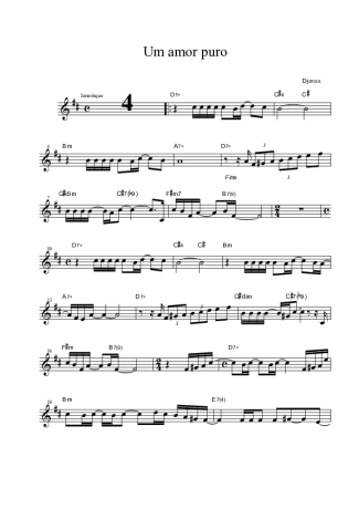 Djavan Um amor Puro score for Tenor Saxophone Soprano (Bb)