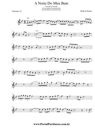 Dolores Duran A Noite Do Meu Bem score for Clarinet (C)