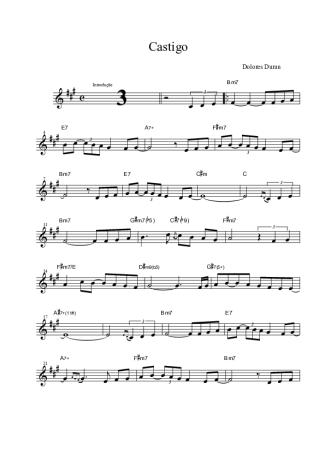 Dolores Duran Castigo score for Tenor Saxophone Soprano (Bb)