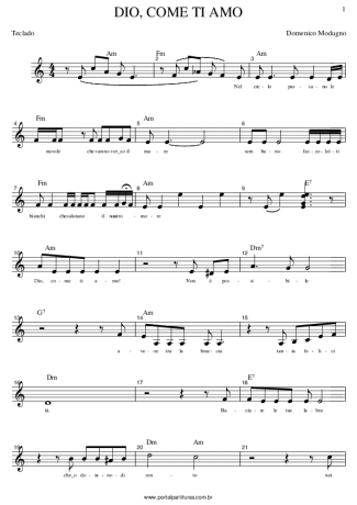 Domenico Modugno Dio Come Ti Amo score for Keyboard
