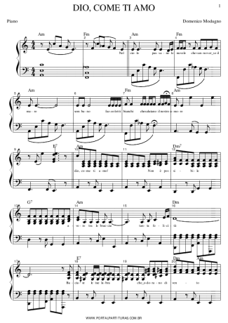 Domenico Modugno  score for Piano