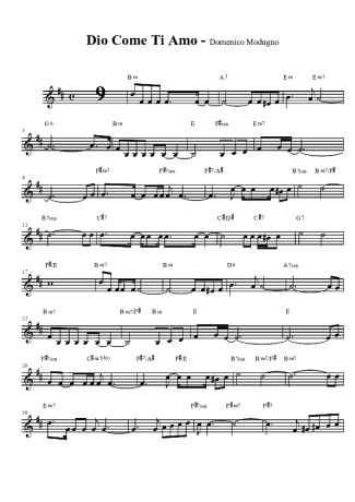 Domenico Modugno Dio Come Ti Amo score for Tenor Saxophone Soprano (Bb)