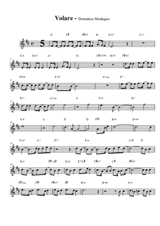 Domenico Modugno Volare score for Clarinet (Bb)