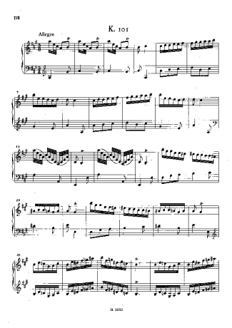 Domenico Scarlatti Keyboard Sonata In A Major K.101 score for Piano
