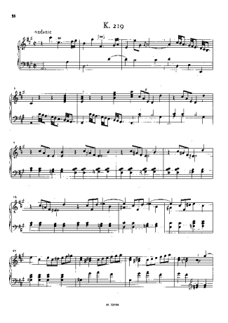 Domenico Scarlatti Keyboard Sonata In A Major K.219 score for Piano