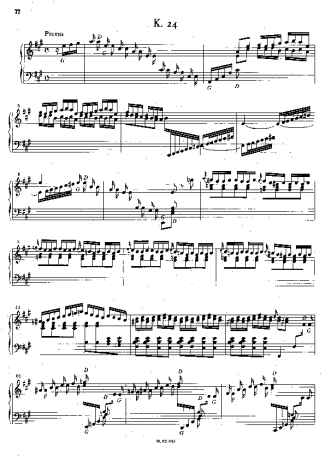 Domenico Scarlatti Keyboard Sonata In A Major K.24 score for Piano