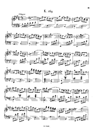 Domenico Scarlatti Keyboard Sonata In A Major K.269 score for Piano