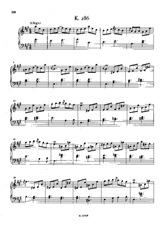 Domenico Scarlatti Keyboard Sonata In A Major K.286 score for Piano