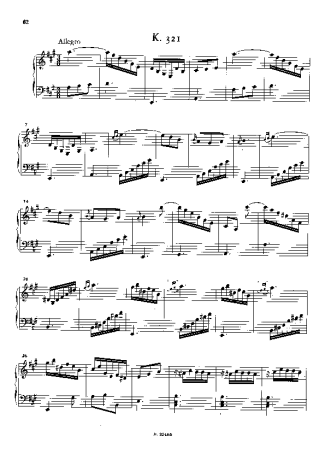 Domenico Scarlatti Keyboard Sonata In A Major K.321 score for Piano