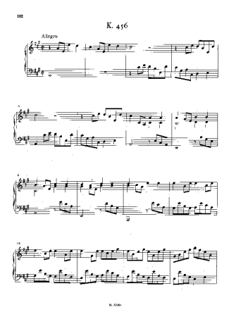 Domenico Scarlatti Keyboard Sonata In A Major K.456 score for Piano