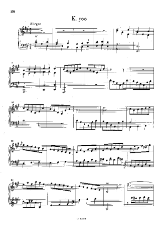 Domenico Scarlatti Keyboard Sonata In A Major K.500 score for Piano