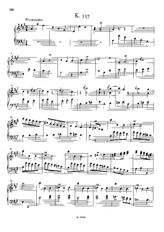 Domenico Scarlatti Keyboard Sonata In A Major K.537 score for Piano