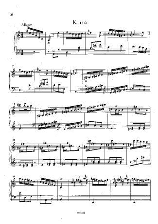 Domenico Scarlatti Keyboard Sonata In A Minor K.110 score for Piano