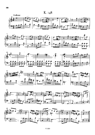 Domenico Scarlatti Keyboard Sonata In A Minor K.148 score for Piano