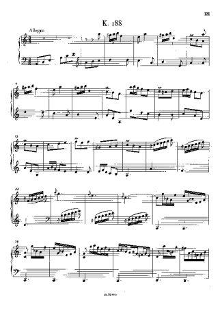 Domenico Scarlatti Keyboard Sonata In A Minor K.188 score for Piano