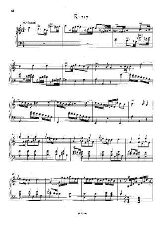 Domenico Scarlatti Keyboard Sonata In A Minor K.217 score for Piano