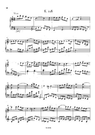 Domenico Scarlatti Keyboard Sonata In A Minor K.218 score for Piano