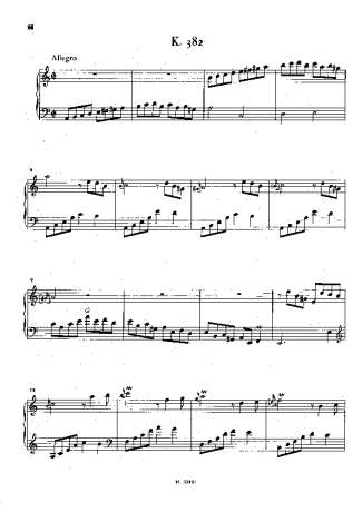 Domenico Scarlatti Keyboard Sonata In A Minor K.382 score for Piano