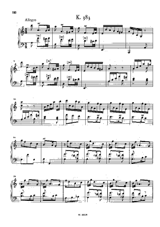 Domenico Scarlatti Keyboard Sonata In A Minor K.383 score for Piano