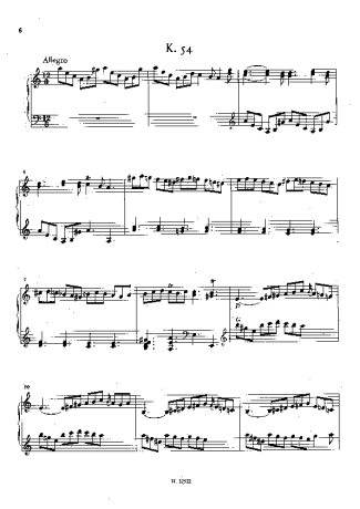 Domenico Scarlatti Keyboard Sonata In A Minor K.54 score for Piano