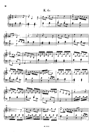 Domenico Scarlatti Keyboard Sonata In A Minor K.61 score for Piano