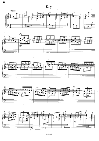Domenico Scarlatti Keyboard Sonata In A Minor K.7 score for Piano