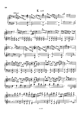 Domenico Scarlatti Keyboard Sonata In Ab Major K.127 score for Piano