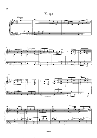 Domenico Scarlatti Keyboard Sonata In Ab Major K.130 score for Piano