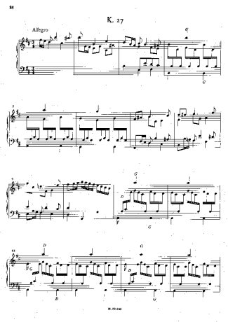 Domenico Scarlatti Keyboard Sonata In B Minor, K.27 score for Piano