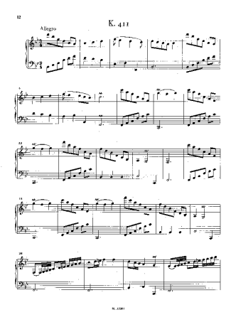 Domenico Scarlatti Keyboard Sonata In B-flat Major K.411 score for Piano