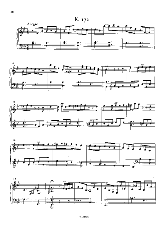Domenico Scarlatti Keyboard Sonata In Bb Major K.172 score for Piano