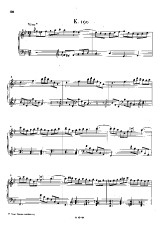 Domenico Scarlatti Keyboard Sonata In Bb Major K.190 score for Piano