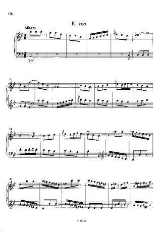 Domenico Scarlatti Keyboard Sonata In Bb Major K.202 score for Piano